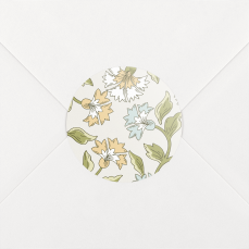 Stickers pour enveloppes naissance Floraison bleu