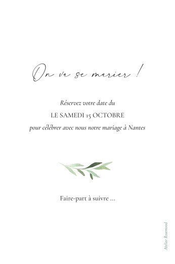 Save the Date Luberon beige - Verso
