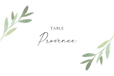 Marque-table mariage Luberon bleu