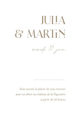 Carton d'invitation mariage Ornement beige