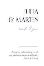 Carton d'invitation mariage Ornement bleu marine