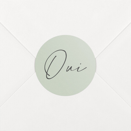 Stickers pour enveloppes mariage Déclaration Vert - Vue 1
