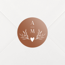 Stickers pour enveloppes mariage Cœur végétal terracotta