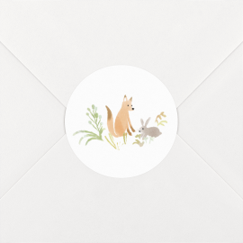 Stickers pour enveloppes naissance Couronne de la forêt blanc