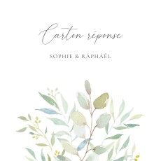 Carton réponse mariage Bouquet champêtre vert