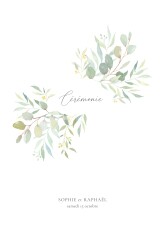 Couverture livret de messe mariage Bouquet champêtre vert