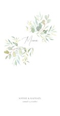 Menu de mariage Bouquet champêtre vert