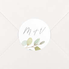 Stickers pour enveloppes mariage Brins d'eucalyptus blanc