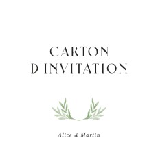 Carton d'invitation mariage Cœur végétal (dorure) blanc Carton d'invitation mariage Cœur végétal (dorure) blanc