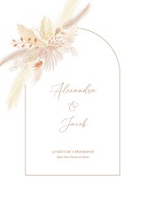 Couverture livret de messe mariage Bouquet bohème blanc