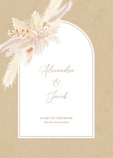 Couverture livret de messe mariage Bouquet bohème beige