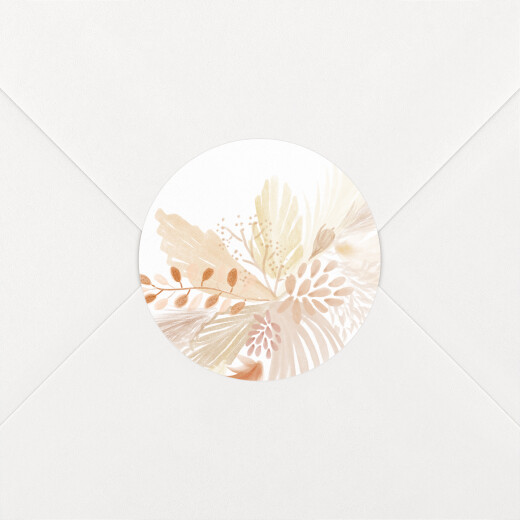 Stickers pour enveloppes mariage Bouquet bohème blanc - Vue 1