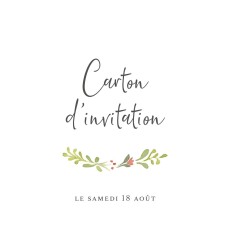 Carton d'invitation mariage Cueillette blanc