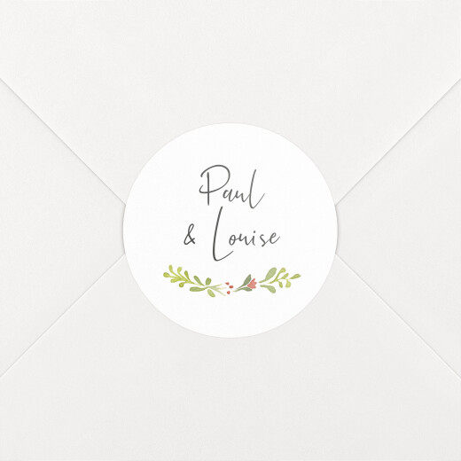 Stickers pour enveloppes mariage Cueillette blanc - Vue 1
