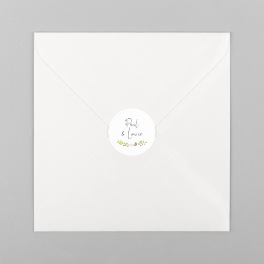 Stickers pour enveloppes mariage Cueillette blanc - Vue 2