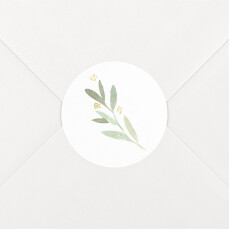 Stickers pour enveloppes mariage Pousse végétale blanc
