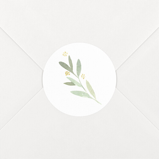 Stickers pour enveloppes mariage Pousse végétale blanc - Vue 1
