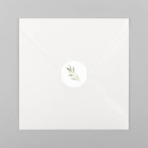 Stickers pour enveloppes mariage Pousse végétale blanc - Vue 2