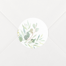 Stickers pour enveloppes baptême Bouquet champêtre vert
