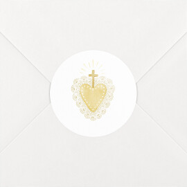 Stickers pour enveloppes baptême Symboles aquarellés jaune