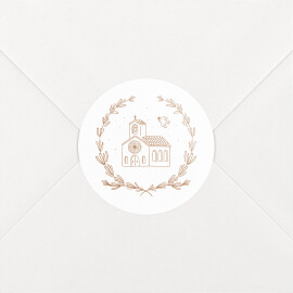 Stickers pour enveloppes baptême Première cérémonie terracotta