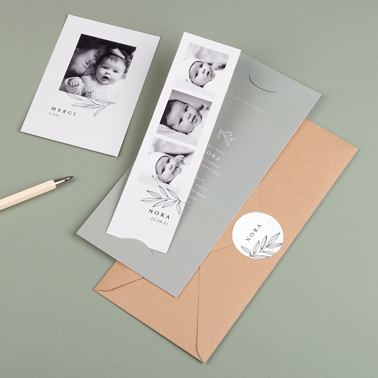 Faire-part de naissance jeune pousse Faire-part de naissance jeune pousse