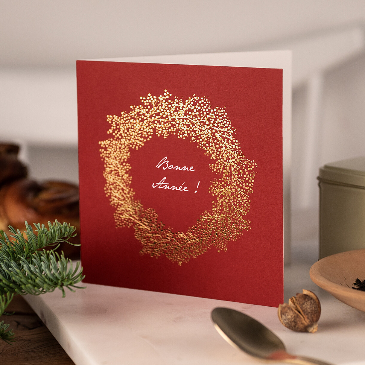 Carte de voeux gypsophile chic Carte de voeux gypsophile chic