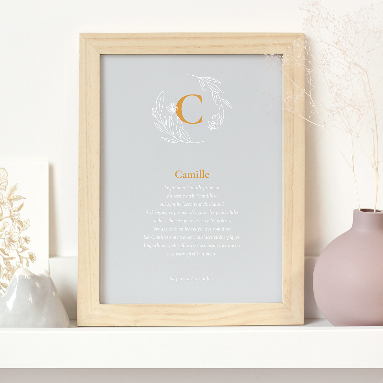 Affichette blason floral Affichette blason floral