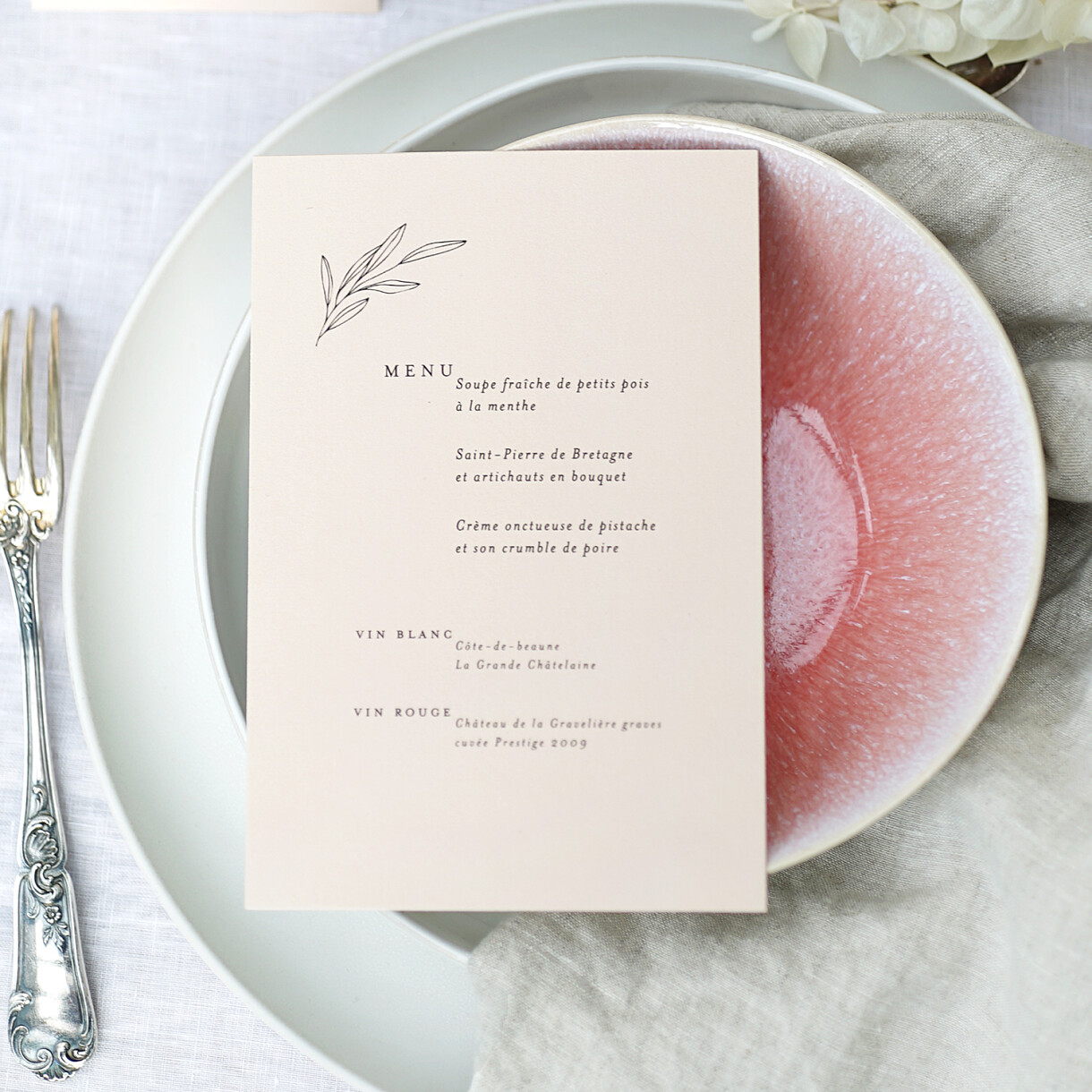 Menu De Bapteme Personnalise Rosemood