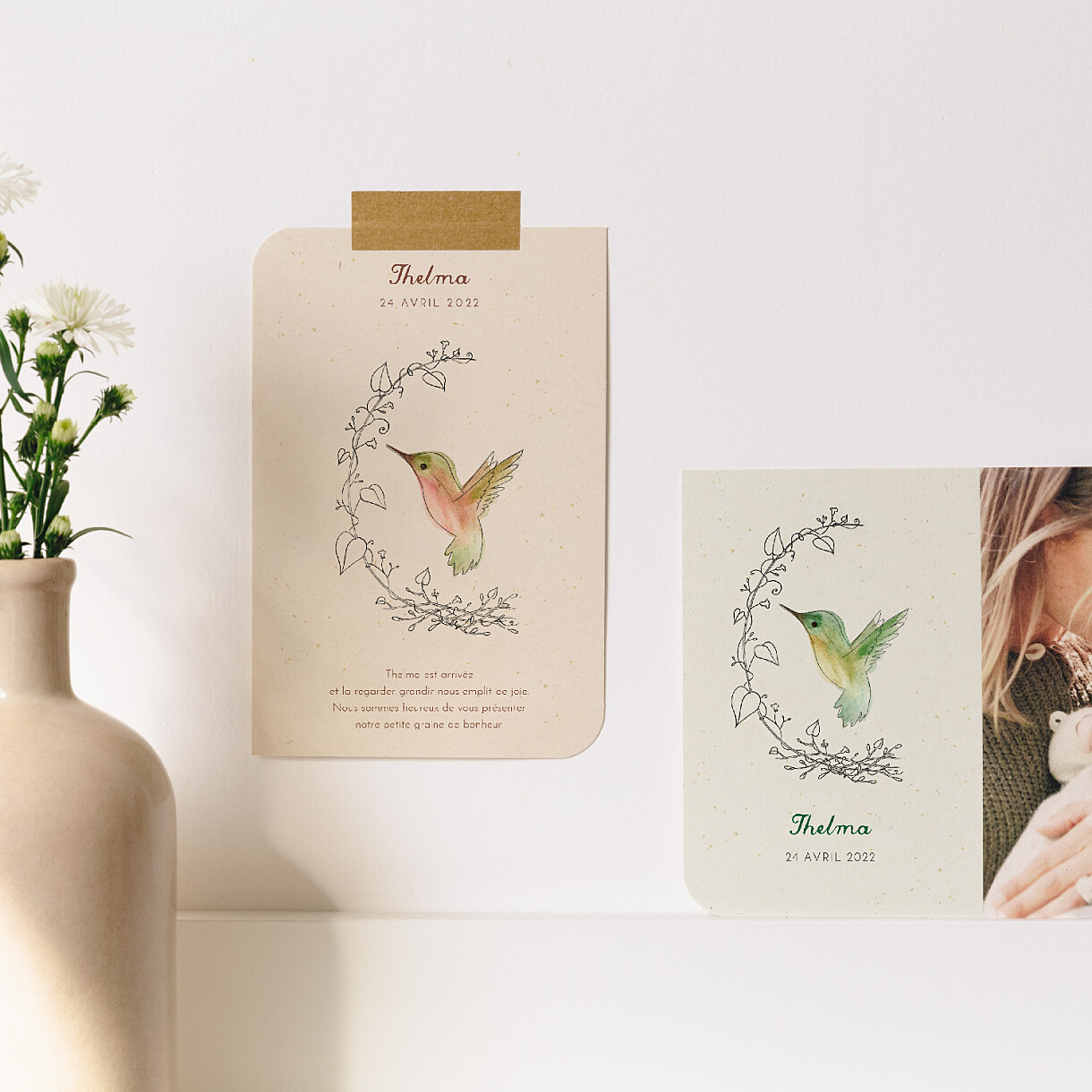 Faire-part de naissance petit colibri Faire-part de naissance petit colibri
