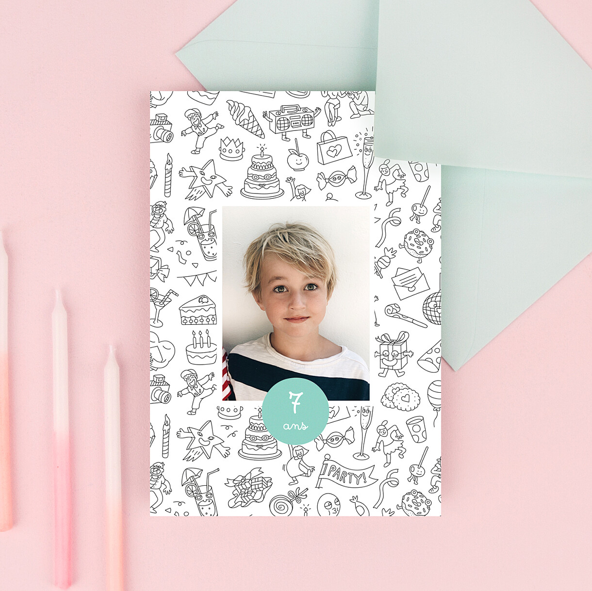 Carte d'anniversaire à colorier ! by omy Carte d'anniversaire à colorier ! by omy