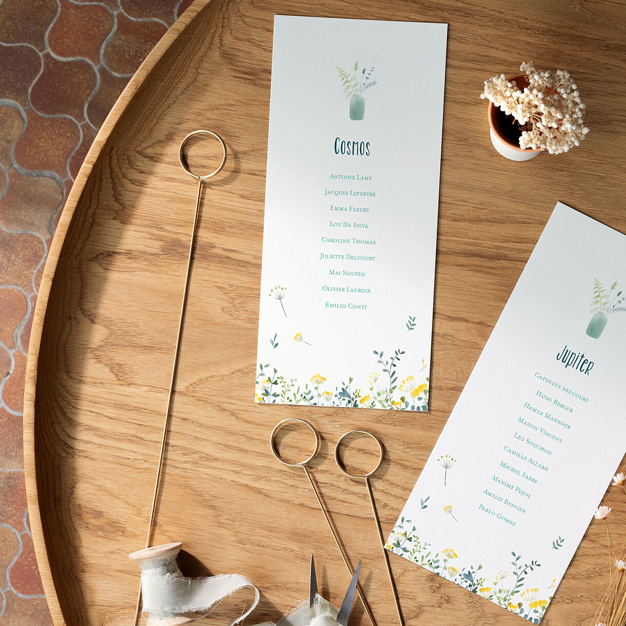 Plan de table mariage bouquet sauvage Plan de table mariage bouquet sauvage