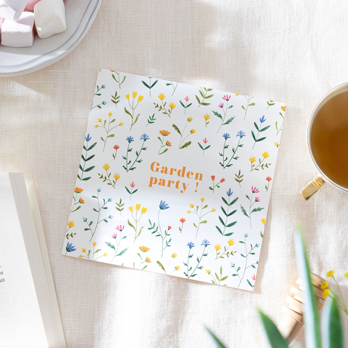 Carte d'invitation anniversaire adulte fleurs sauvages Carte d'invitation anniversaire adulte fleurs sauvages