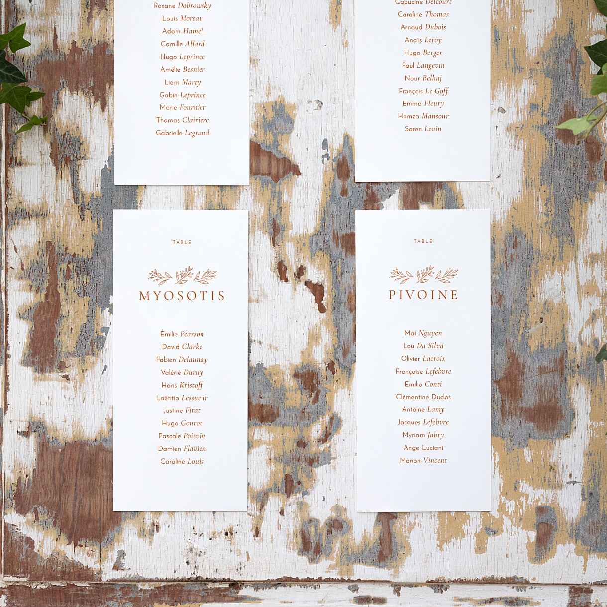 Plan de table mariage romantique Plan de table mariage romantique